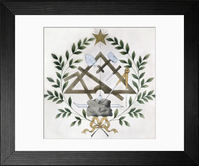 Framed Print : Masonic tools. Drawing. FRANCE. Paris. Musee du Grand Orient de France et de la Franc-Maonnerie Europeenne. - Iberfoto / Everett Collection (547302)**US SALES ONLY**