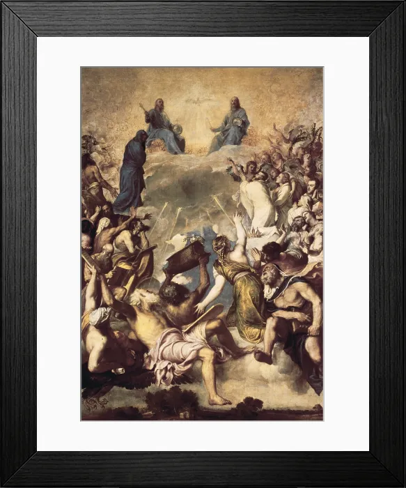 Framed Print : TTITIA, Tiziano Vecello, also called (1490-1576). The Holy Trinity. 1553 - 1554. Renaissance art. Cinquecento. Oil on canvas. SPAIN. Madrid. Prado Museum