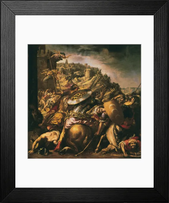 Framed Print : VALDeS LEAL, Juan de (1622-1690). The Retreat of Saracens. 1652 - 1653. Baroque art. Oil on canvas. SPAIN. Sevilla. City Hall. - P