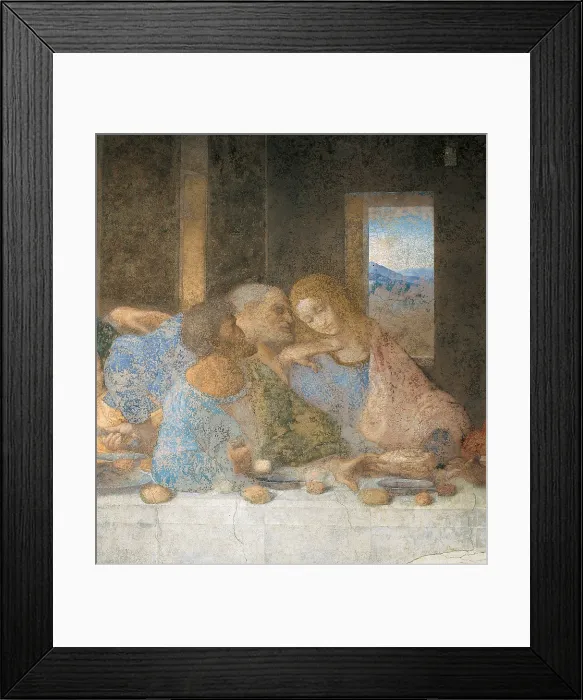 Framed Print : The Last Supper, by Leonardo da Vinci, 1495 - 1497 about, 15th Century, tempera and oil on two layers of plaster, cm 460 x 880 - Italy, Lombardy, Milan