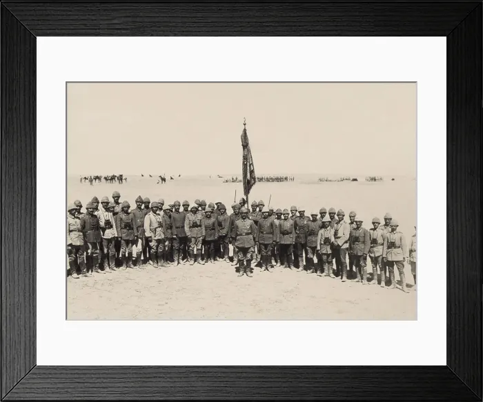 Framed Print : Victorious Ottoman officers of the First Battle of Gaza, March 1917. They repulsed the British Egyptian Expeditionary Force on March 26 (BSLOC_2017_1_159) Framed Print : Victorious Ottoman officers of the First Battle of Gaza, March 1917. They repulsed the British Egyptian Expeditionary Force on March 26 (BSLOC_2017_1_159)