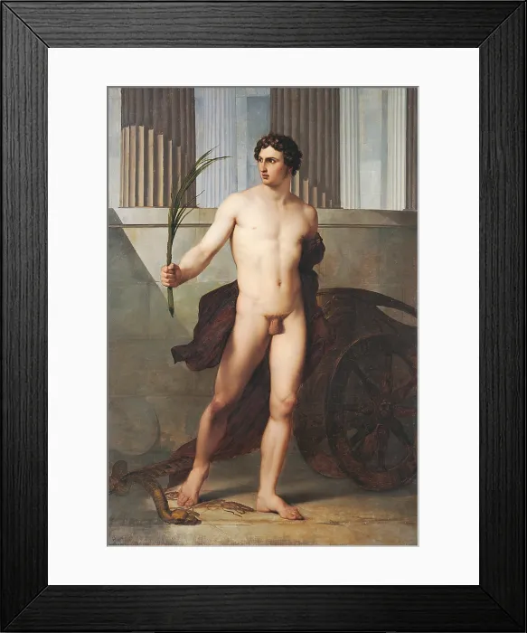 Framed Print : Triumphant Athlete, by Francesco Hayez, 1813, 19th Century, oil on canvas - Italy, Lazio, Rome, Gallery of the National Accademy of Saint Lucas. Whole artwork view