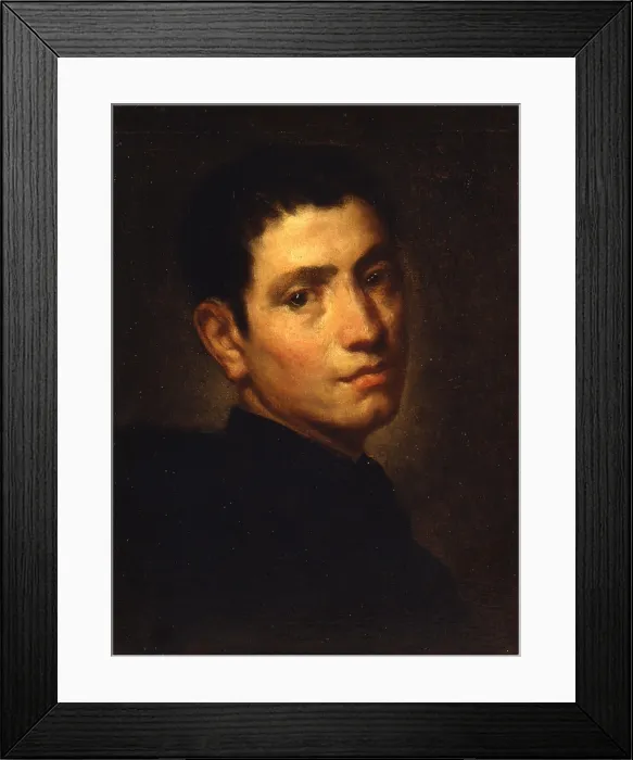Framed Print : Portrait of a young friar from the Ordo Minimorum, by Vittore Ghislandi also nown as Fra Galgario, 1732, 18th Century, oil on canvas - Italy, Lombardy, Milan