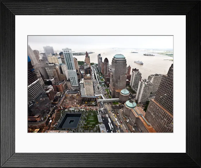 Framed Print : World Trade Center Ground Zero site under reconstruction Sept. 8, 2011