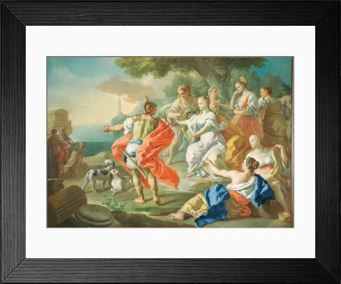 Framed Print : Departure of Aeneas, by Francesco De Mura, 1742, 18th Century, oil on canvas - Italy, Lombardy, Milan, Castello Sforzesco, Civic Collections of Ancient Art. Whole artwork view Framed Print : Departure of Aeneas, by Francesco De Mura, 1742, 18th Century, oil on canvas - Italy, Lombardy, Milan, Castello Sforzesco, Civic Collections of Ancient Art. Whole artwork view