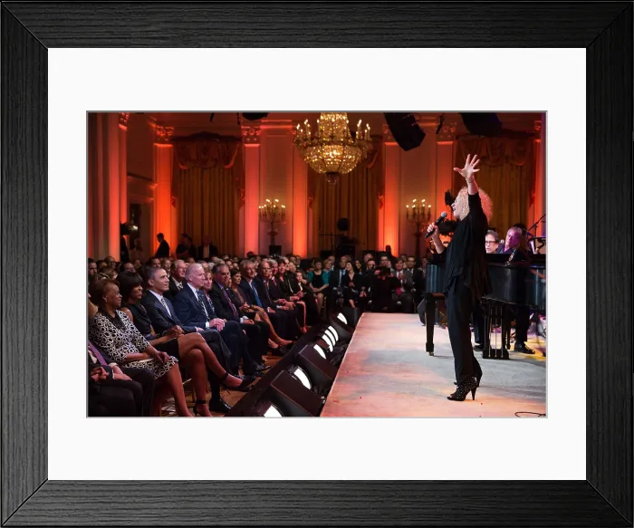 Framed Print : Carole King singing on stage in the White House East Room. President Obama presented King with the 2013 Library of Congress Gershwin Prize for Popular Song. May 22, 2013 Framed Print : Carole King singing on stage in the White House East Room. President Obama presented King with the 2013 Library of Congress Gershwin Prize for Popular Song. May 22, 2013