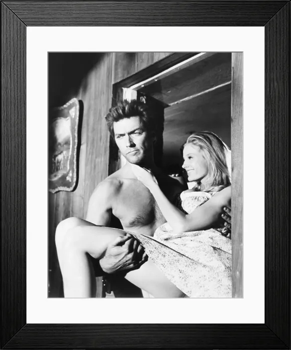Framed Print : COOGAN'S BLUFF, from left: Clint Eastwood, Melodie Johnson, 1968