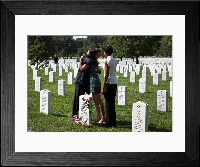 Framed Print : President Barack Obama in Section 60 of Arlington National Cemetery, Sept. 10, 2011