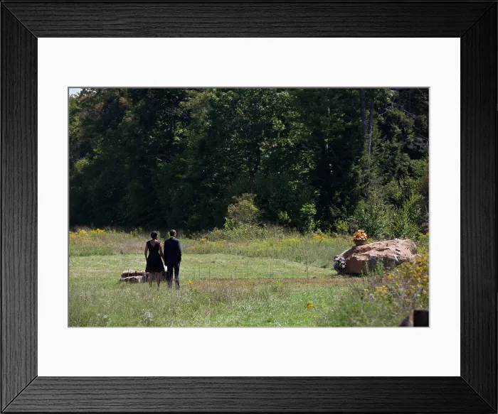 Framed Print : President Barack Obama and First Lady Michelle Obama at Flight 93 National Memorial. Sept. 11, 2011, on the tenth anniversary of the 9 / 11 attacks, at Shanksville, Pa