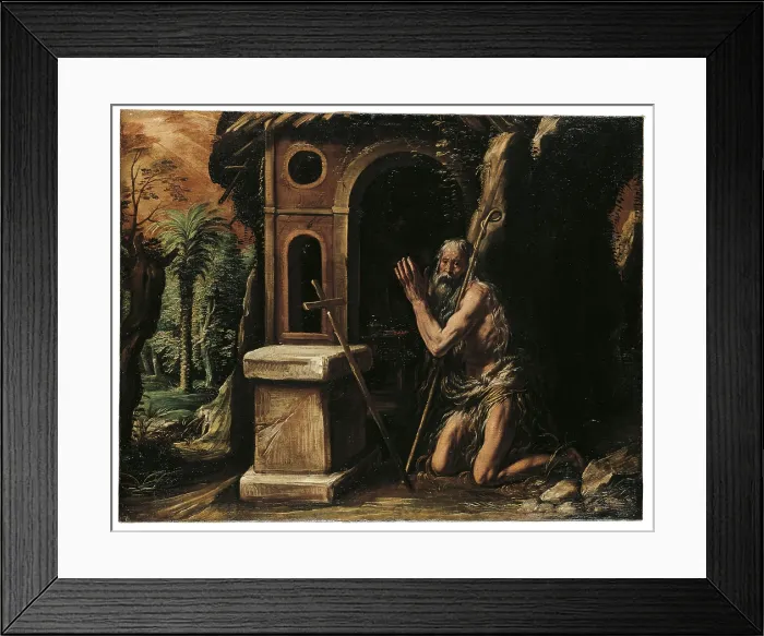 Framed Print : St Onophrius, by Antonio DEnrico (or DErrico) know as Tanzio da Varallo, 17th Century, oil on canvas, cm 90 x 115 - Italy, Lombardy, Milan, Koelliker Collection. All Framed Print : St Onophrius, by Antonio DEnrico (or DErrico) know as Tanzio da Varallo, 17th Century, oil on canvas, cm 90 x 115 - Italy, Lombardy, Milan, Koelliker Collection. All