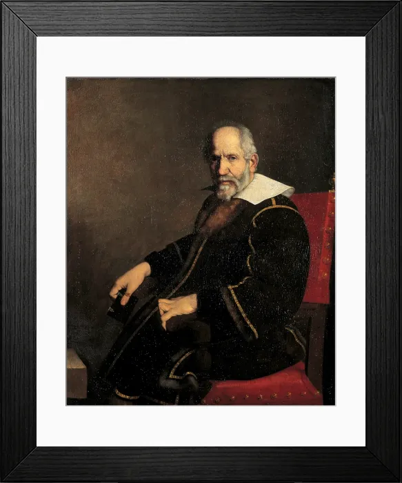 Framed Print : Portrait of an Old Gentleman in His Armchair, by Carlo Ceresa, 1635 - 1640 about, 17th Century, oil on canvas, cm 98, 5 x 82 - Italy, Tuscany, Florence, Roberto Longhi Foundation