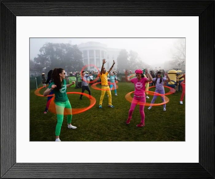 Framed Print : Kid Tribe hula hoopers perform during the White House Easter Egg Roll. South Lawn, April 1, 2013 (BSLOC_2015_13_177) Framed Print : Kid Tribe hula hoopers perform during the White House Easter Egg Roll. South Lawn, April 1, 2013 (BSLOC_2015_13_177)