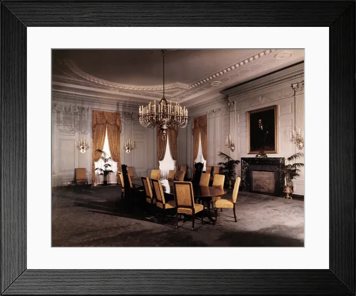 Framed Print : Renovation of the Executive Mansion during the Truman Administration. White House State Dining Room, July 15, 1952. - (BSLOC_2014_15_126) Framed Print : Renovation of the Executive Mansion during the Truman Administration. White House State Dining Room, July 15, 1952. - (BSLOC_2014_15_126)