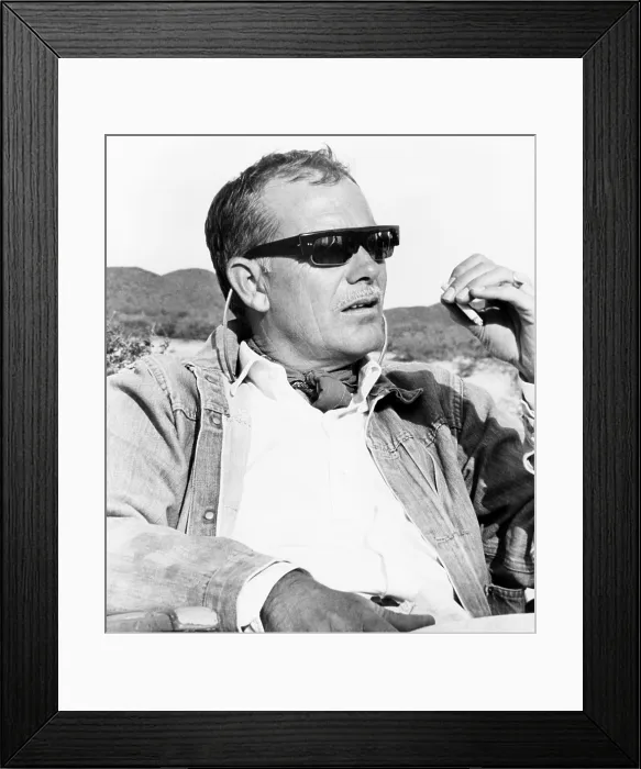 Framed Print : THE WILD BUNCH, director Sam Peckinpah, on location, 1969