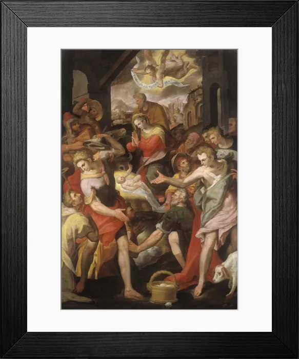 Framed Print : Shepherds Adoration (Adorazione dei Pastori), by Marco Marchetti, 1567, 16th Century, oil on canvas - Italy, Emilia Romagna, Faenza, Civic Collection of Ancient and Modern Art Framed Print : Shepherds Adoration (Adorazione dei Pastori), by Marco Marchetti, 1567, 16th Century, oil on canvas - Italy, Emilia Romagna, Faenza, Civic Collection of Ancient and Modern Art
