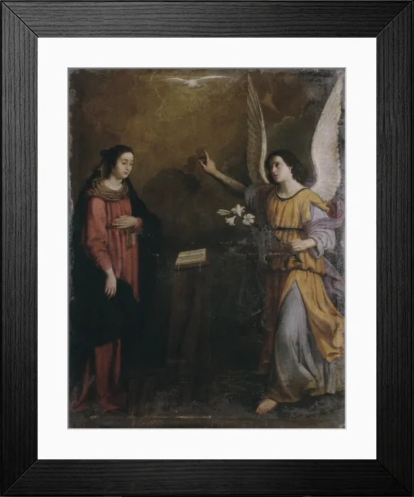 Framed Print : Annunciation, by Giovanni Francesco Nagli also known as Centino, 1638, 17th Century, oil on canvas - Italy, Emilia Romagna, Forl, Church of Saint Alberto. Whole artwork view Framed Print : Annunciation, by Giovanni Francesco Nagli also known as Centino, 1638, 17th Century, oil on canvas - Italy, Emilia Romagna, Forl, Church of Saint Alberto. Whole artwork view