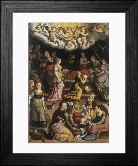 Framed Print : Nativity of Virgin Mary, by Giovan Battista Bertucci the Younger, 1586, 16th Century, oil on canvas, 320 x 200 cm - Italy, Emilia Romagna, Faenza