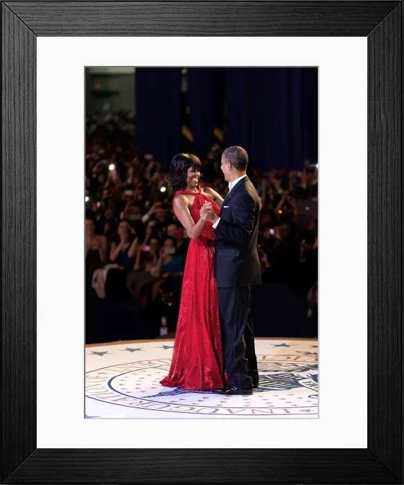 Framed Print : President Barack and Michelle Obama dance at the Commander in Chief Inaugural Ball. Jan 21, 2013. The First Lady's red evening gown was designed by Jason Wu. (BSLOC_2015_3_49) Framed Print : President Barack and Michelle Obama dance at the Commander in Chief Inaugural Ball. Jan 21, 2013. The First Lady's red evening gown was designed by Jason Wu. (BSLOC_2015_3_49)