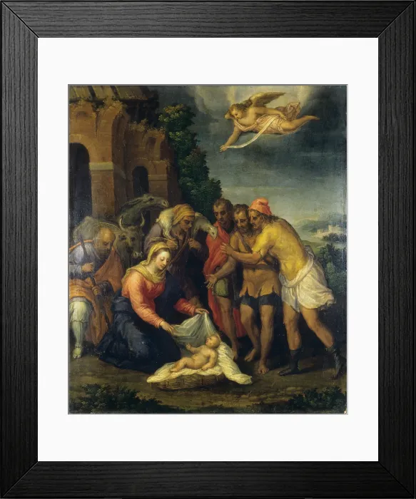 Framed Print : Adoration of the Shepherds (Adorazione dei pastori), by Sebastiano Filippi also known as Bastianino, 1565, 16th Century, oil on board - Italy, Emilia Romagna, Ferrara Framed Print : Adoration of the Shepherds (Adorazione dei pastori), by Sebastiano Filippi also known as Bastianino, 1565, 16th Century, oil on board - Italy, Emilia Romagna, Ferrara