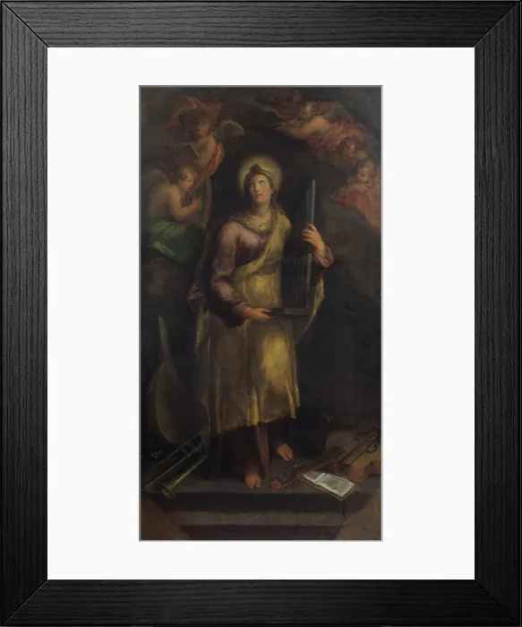 Framed Print : Saint Cecil (Santa Cecilia), by Sebastiano Filippi also known as Bastianino, 1580 - 1590, 16th Century, oil on canvas, 265 x 143 cm - Italy, Emilia Romagna, Ferrara