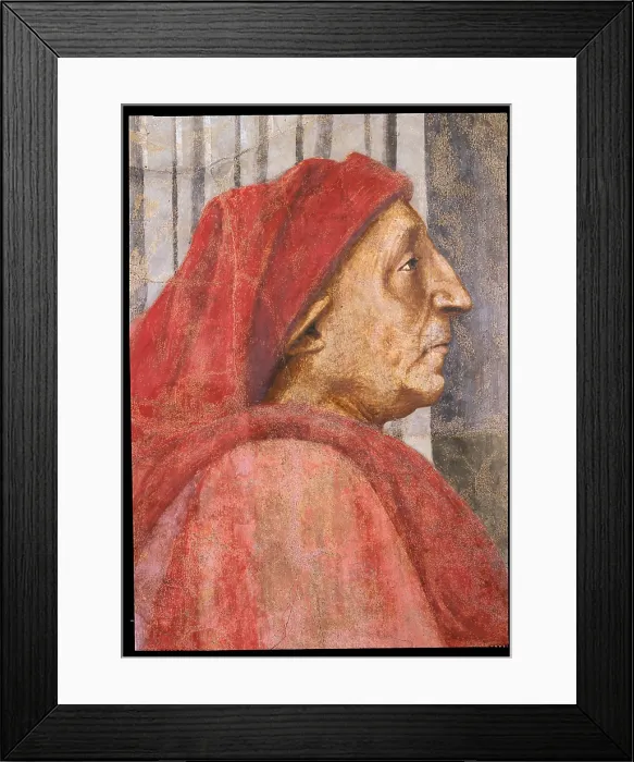 Framed Print : The Trinity, by Tommaso di Ser Giovanni Cassai known as Masaccio, 1426 - 1428, 15th Century, fresco, cm 667 x 317 - Italy, Tuscany, Florence, Santa Maria Novella Basilica