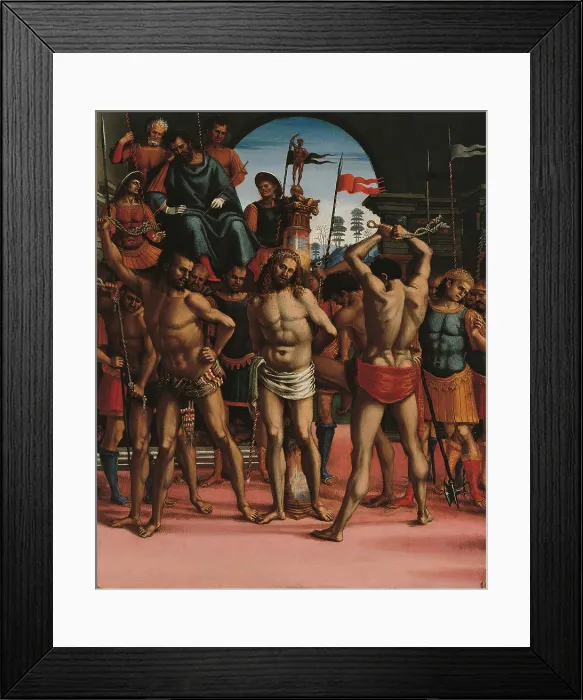 Framed Print : Flagellation, by Luca Signorelli, 1480 - 1520 about, 15th Century - 16th Century, - Italy, Veneto, Venice, Ca dOro. All