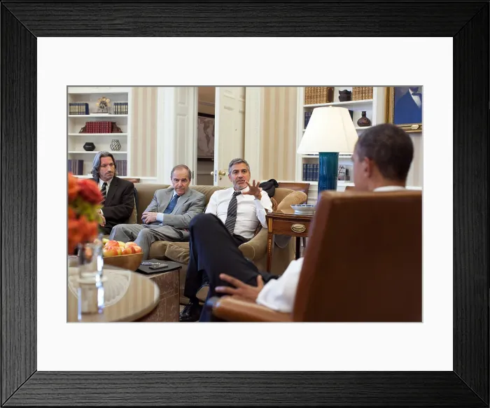 Framed Print : President Barack Obama meets with Human Rights activists in the Oval Office, March 15, 2012. L-R: John Prendergast, Enough Project co-founder; Ambassador Princeton Lyman, the U.S Framed Print : President Barack Obama meets with Human Rights activists in the Oval Office, March 15, 2012. L-R: John Prendergast, Enough Project co-founder; Ambassador Princeton Lyman, the U.S