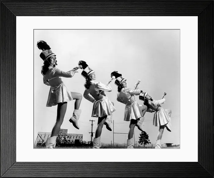 Framed Print : Oak Ridge High School Drum Majorettes on the football field. 1946. Photo by Ed Westcott. (BSLOC_2014_13_180) Framed Print : Oak Ridge High School Drum Majorettes on the football field. 1946. Photo by Ed Westcott. (BSLOC_2014_13_180)