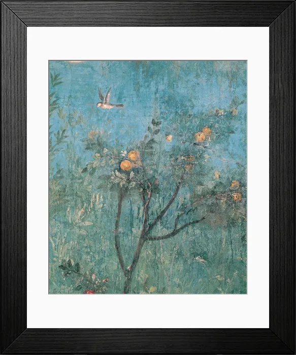 Framed Print : Unknown artist, Summer Triclinium: garden paintings, 20, 1st Century, mural, Italy, Lazio, Rome