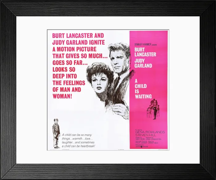 Framed Print : A CHILD IS WAITING, top l-r: Judy Garland, Burt Lancaster, bottom: Bruce Ritchey on poster art, 1963