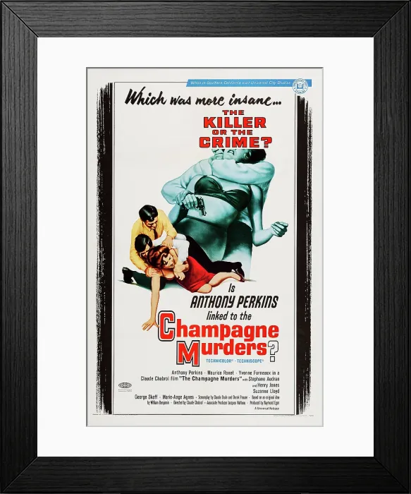 Framed Print : THE CHAMPAGNE MURDERS, (aka LE SCANDALE), from front: Stephane Audran, Anthony Perkins, Maurice Ronet, 1967