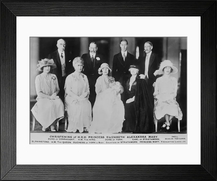 Framed Print : 1926 christening of H.R.H. Princess Elizabeth, who became Queen Elizabeth II