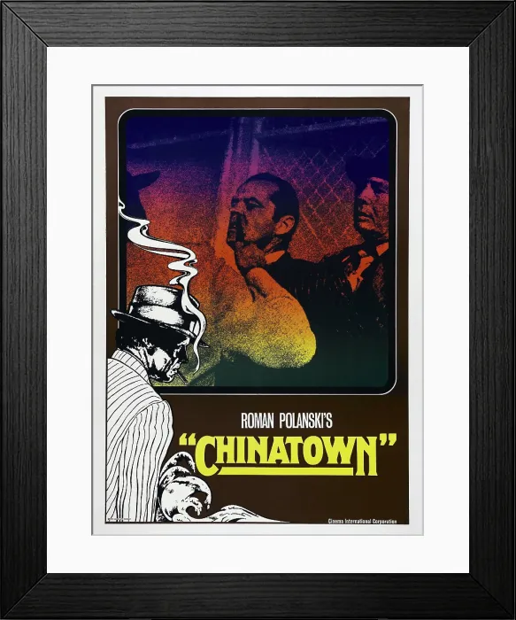 Framed Print : CHINATOWN, German poster, Jack Nicholson (center), 1974