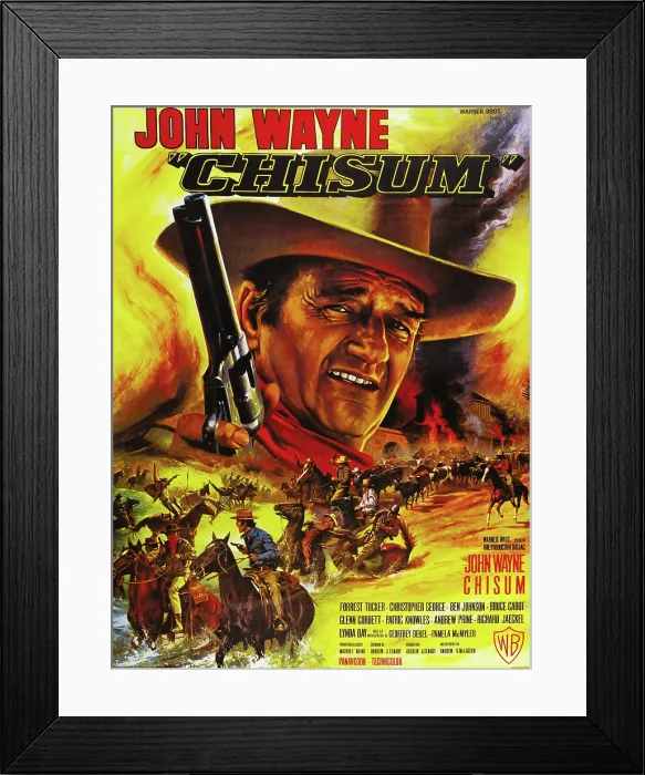 Framed Print : CHISUM, French poster, John Wayne, 1970