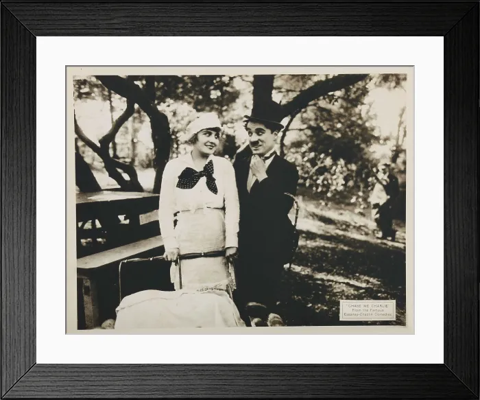 Framed Print : CHASE ME CHARLIE, US lobbycard, right: Charlie Chaplin, 1918