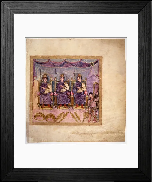 Framed Print : Vergilius Romanus - The winners of the race in memory of Anchises, 5th Century a.C. painted miniature on parchment - Vatican City, Apostolic Vatican City, 33, 2 x 32, 3 cm Framed Print : Vergilius Romanus - The winners of the race in memory of Anchises, 5th Century a.C. painted miniature on parchment - Vatican City, Apostolic Vatican City, 33, 2 x 32, 3 cm