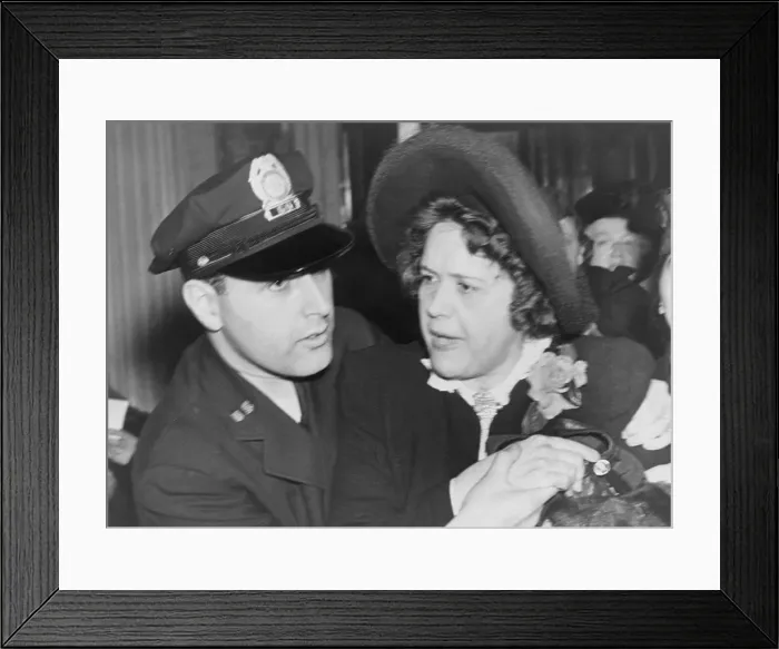Framed Print : Anti-Communist Elizabeth Dilling escorted from the U.S. Capitol by police. She was leading an anti-war demonstration in Feb. 17, 1941 Framed Print : Anti-Communist Elizabeth Dilling escorted from the U.S. Capitol by police. She was leading an anti-war demonstration in Feb. 17, 1941