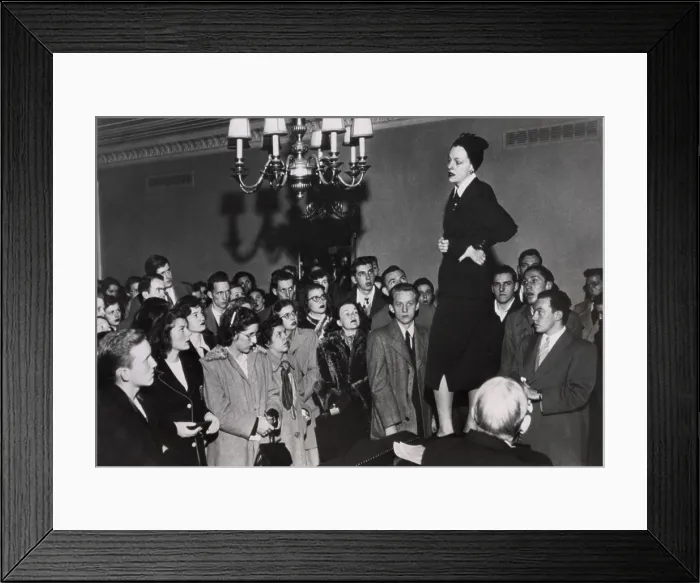 Framed Print : Representative Helen Gahagan Douglas with college students. They were in Washington to lobbying for enactment of the European Recovery Program. March 13, 1948. (BSLOC_2014_13_79) Framed Print : Representative Helen Gahagan Douglas with college students. They were in Washington to lobbying for enactment of the European Recovery Program. March 13, 1948. (BSLOC_2014_13_79)