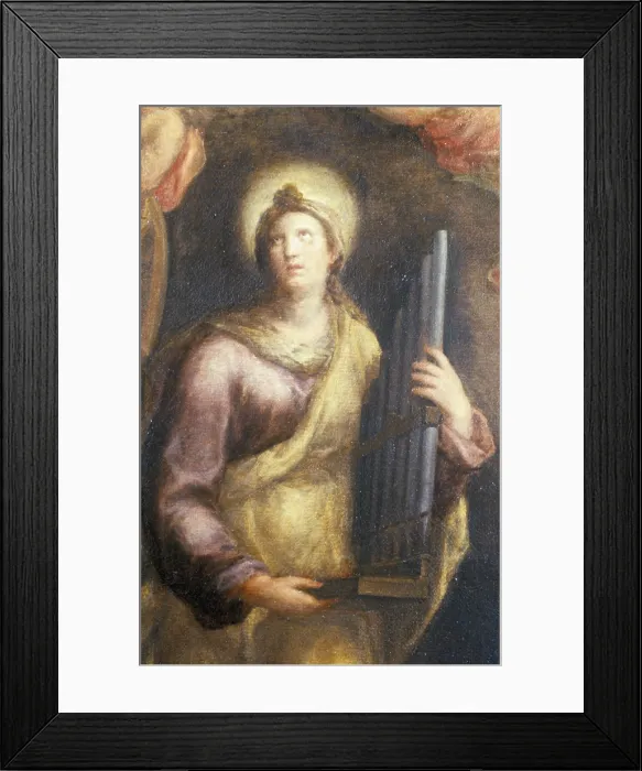 Framed Print : Saint Cecilia, by Sebastiano Filippi also known as Bastianino, 1580 - 1590, 16th Century, oil on canvas, 265 x 143 cm - Italy, Emilia Romagna, Ferrara, National Gallery. Detail