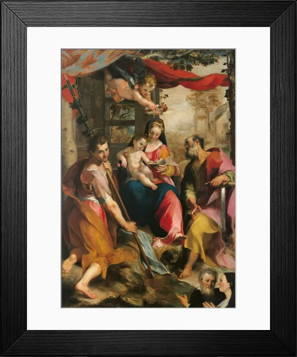 Framed Print : Madonna and Child with St Simon and St Jude (Madonna di San Simone), by Federico Fiori known as Barocci (or Baroccio), 1567 about, 16th Century, painting on canvas