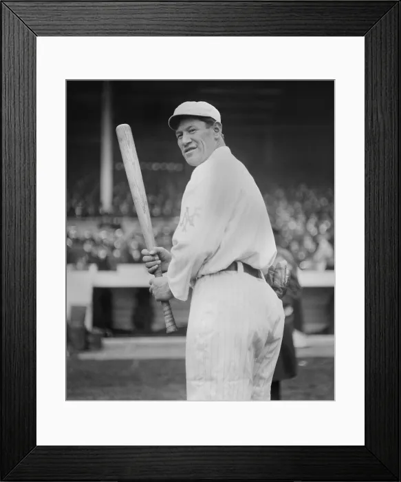 Framed Print : Jim Thorpe, posing with a bat, in a New York Giants uniform