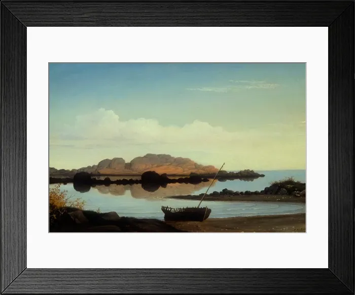 Framed Print : Brace's Rock, Brace's Cove, by Fitz Hugh Lane, 1864, 19th Century, oil on canvas - USA, Chicago, Terra Foundation for the Arts. Whole artwork view
