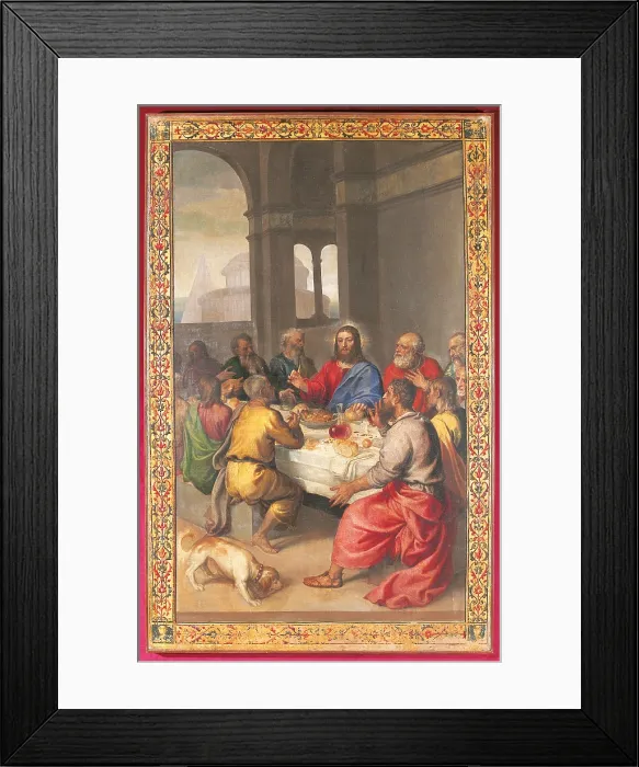 Framed Print : The Last Supper, by Tiziano Vecellio known as Titian, 1542 - 1544 about, 16th Century, oil on canvas, cm 163 x 104 - Italy, Marche, Pesaro Urbino, Urbino, Marche National Gallery