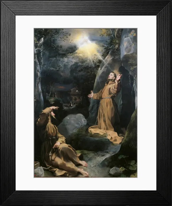 Framed Print : Saint Francis Receiving the Stigmata, by school of Federico Fiori known as Barocci (or Baroccio), 1594 - 1595, 16th Century, oil on canvas, cm 360 x 245 - Italy, Marche Framed Print : Saint Francis Receiving the Stigmata, by school of Federico Fiori known as Barocci (or Baroccio), 1594 - 1595, 16th Century, oil on canvas, cm 360 x 245 - Italy, Marche