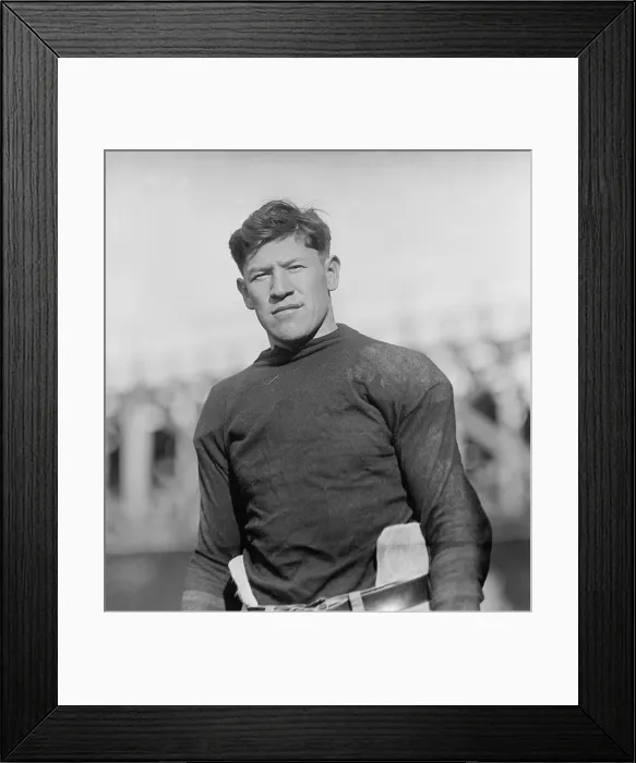 Framed Print : Jim Thorpe joined the Canton Bulldogs football team in 1915. While with the team, they won three American Professional Football Association championships. (BSLOC_2018_4_182) Framed Print : Jim Thorpe joined the Canton Bulldogs football team in 1915. While with the team, they won three American Professional Football Association championships. (BSLOC_2018_4_182)