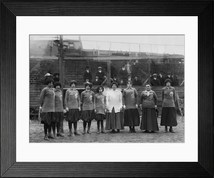 Framed Print : America girls soccer team in the New York City area, c. 1910-1915
