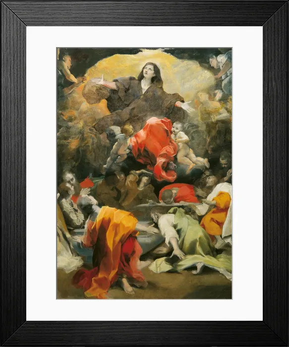 Framed Print : Assumption of the Virgin, by Federico Fiori known as Barocci (or Baroccio), 1604 - 1605 about, 17th Century, painting on canvas, cm 239 x 171 - Italy, Marche, Pesaro Urbino