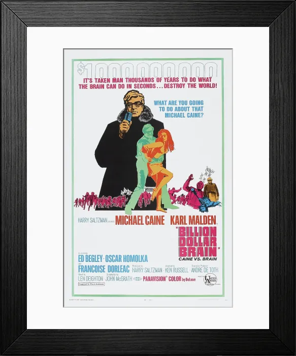 Framed Print : BILLION DOLLAR BRAIN, US poster, Michael Caine, 1967 Framed Print : BILLION DOLLAR BRAIN, US poster, Michael Caine, 1967