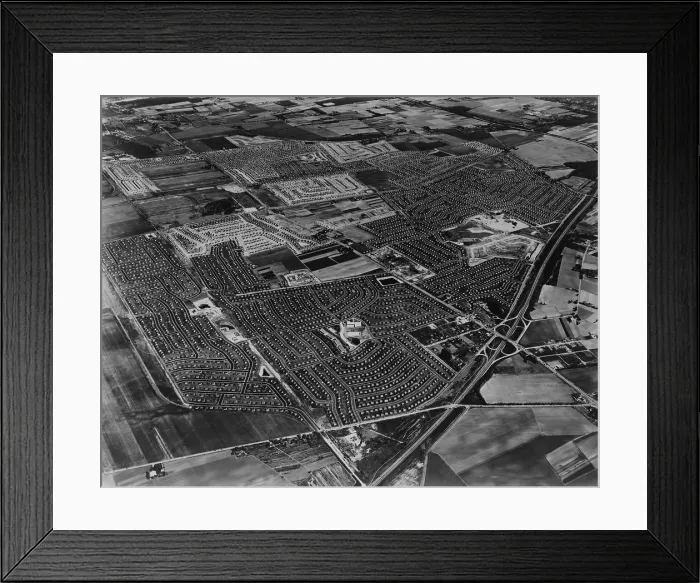 Framed Print : Aerial view of Levittown housing development on Long Island, New York. 1954. (BSLOC_2014_13_144)