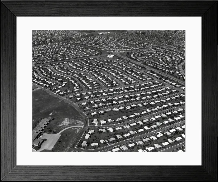 Framed Print : An Aerial view of the Levittown housing project in Pennsylvania. It was located in the eastern part of the State, in the Delaware River Valley. Photo by Ed Latcham Framed Print : An Aerial view of the Levittown housing project in Pennsylvania. It was located in the eastern part of the State, in the Delaware River Valley. Photo by Ed Latcham